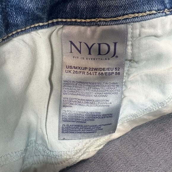 NYDJ Shorts Womens Size 22W Blue Denim Briella Heyburn Wash High Waist Cuffed - Picture 9 of 14